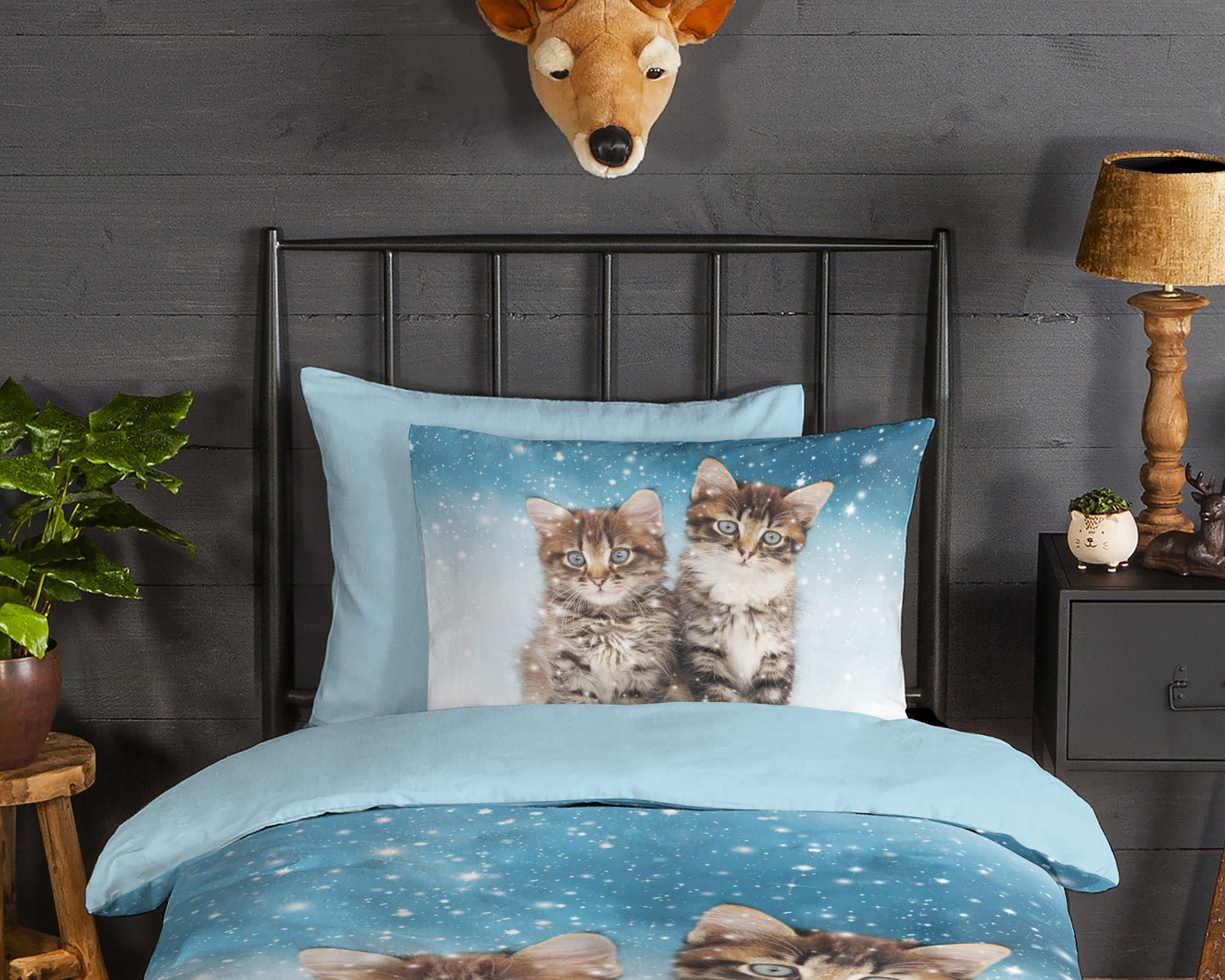 Kinderdekbedovertrek Good Morning Flanel Family - 1 persoons 140Ã—200/220 cm