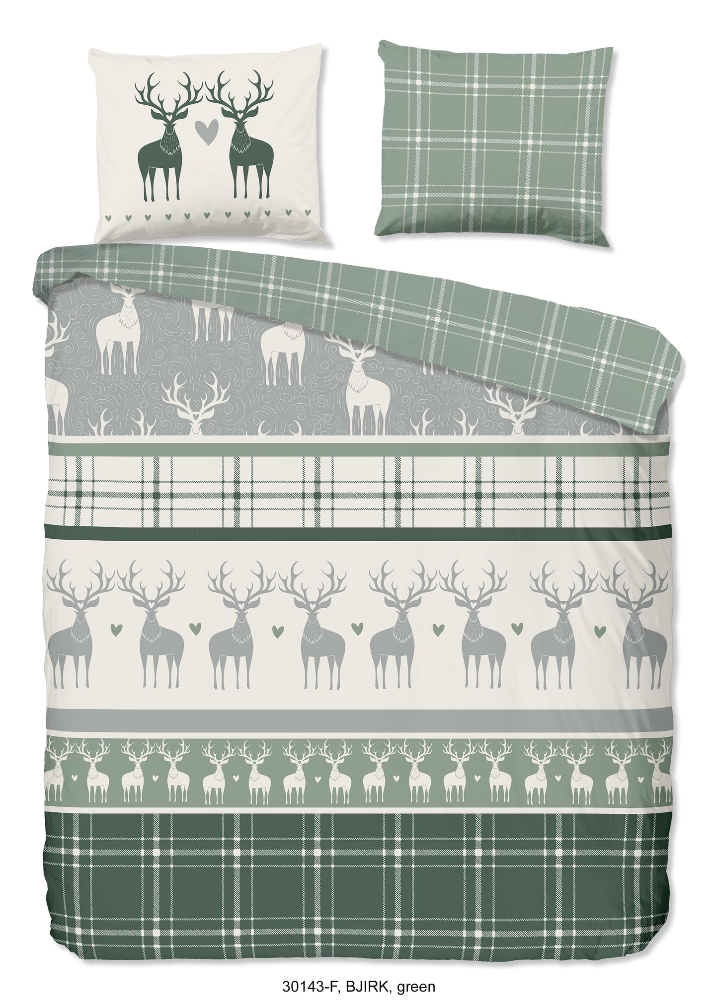 Dekbedovertrek Good Morning Flanel Bjirk - Lits jumeaux XL 260x200/220 cm