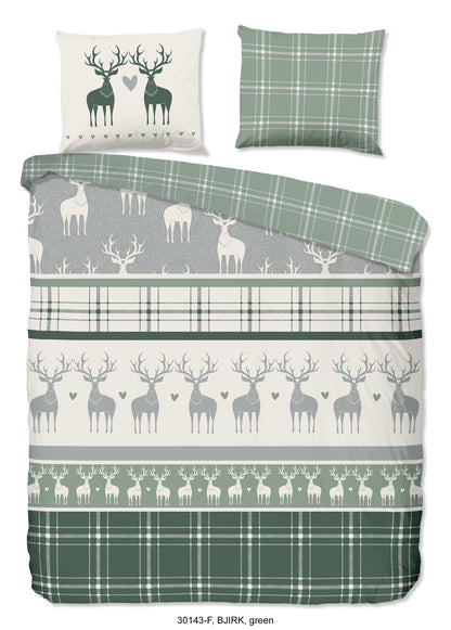 Dekbedovertrek Good Morning Flanel Bjirk - Lits jumeaux XL 260x200/220 cm