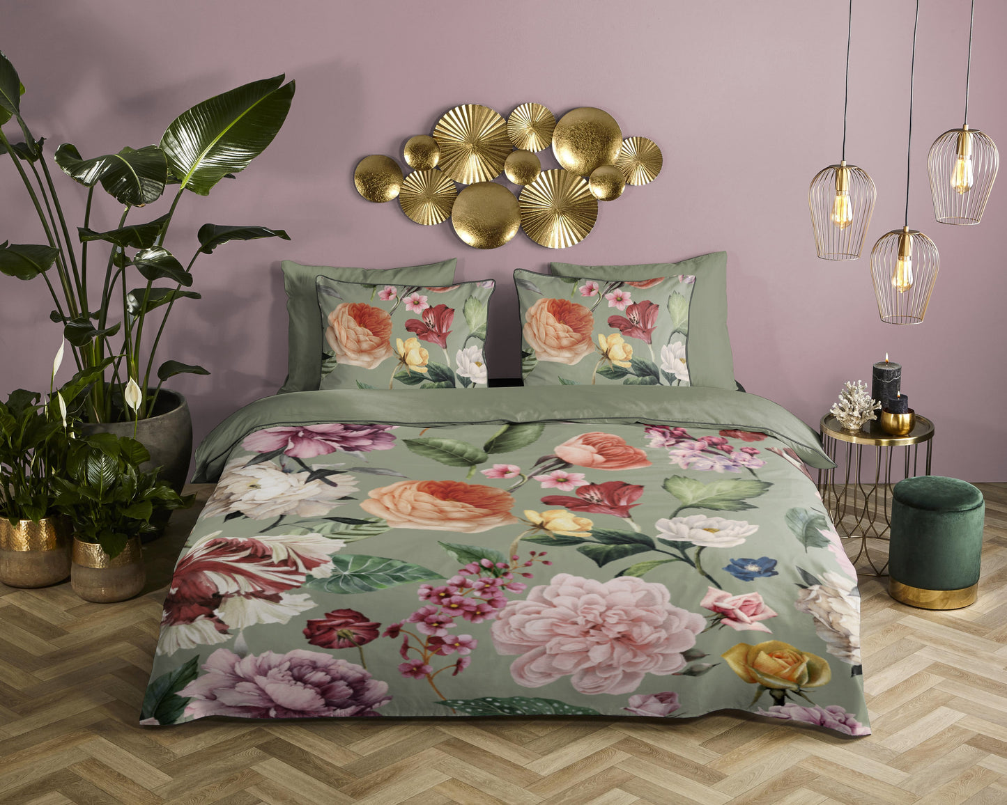 Dekbedovertrek Descanso Fiori - 1 persoons 140Ã—200/220 cm