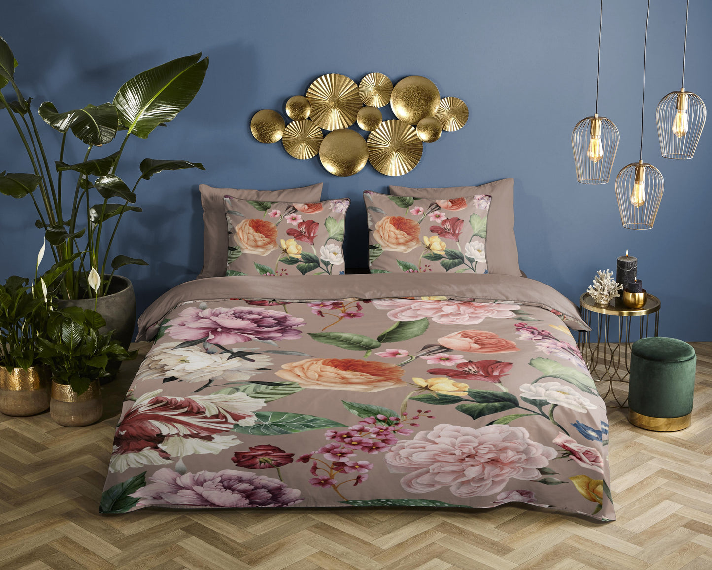 Dekbedovertrek Descanso Fiori - 1 persoons 140Ã—200/220 cm