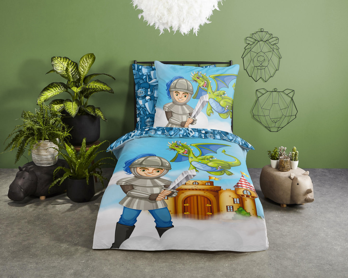 Kinderdekbedovertrek Good Morning Knight - Duitsland 135x200 + 1* 80x80 cm