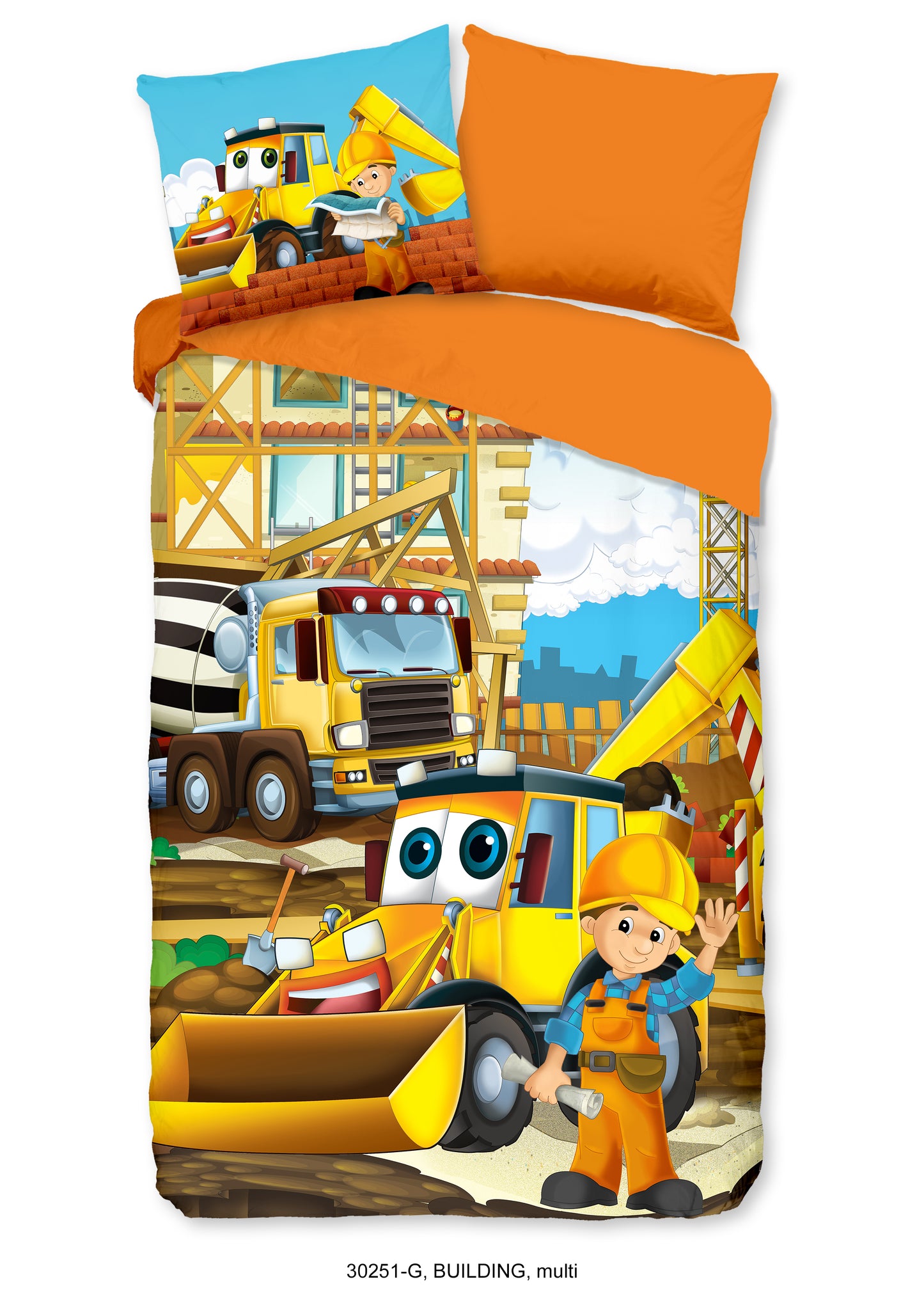 Kinderdekbedovertrek Good Morning Building - 1 persoons 140Ã—200/220 cm