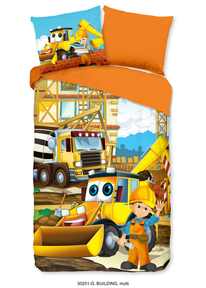 Kinderdekbedovertrek Good Morning Building - 1 persoons 140Ã—200/220 cm