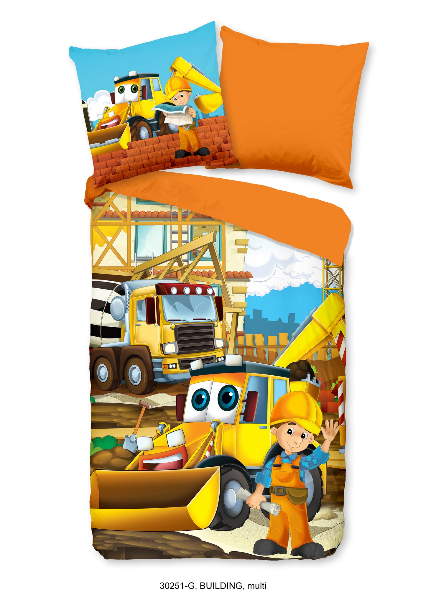 Kinderdekbedovertrek Good Morning Building - Duitsland 135x200 + 1* 80x80 cm