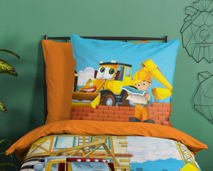 Kinderdekbedovertrek Good Morning Building - Duitsland 135x200 + 1* 80x80 cm
