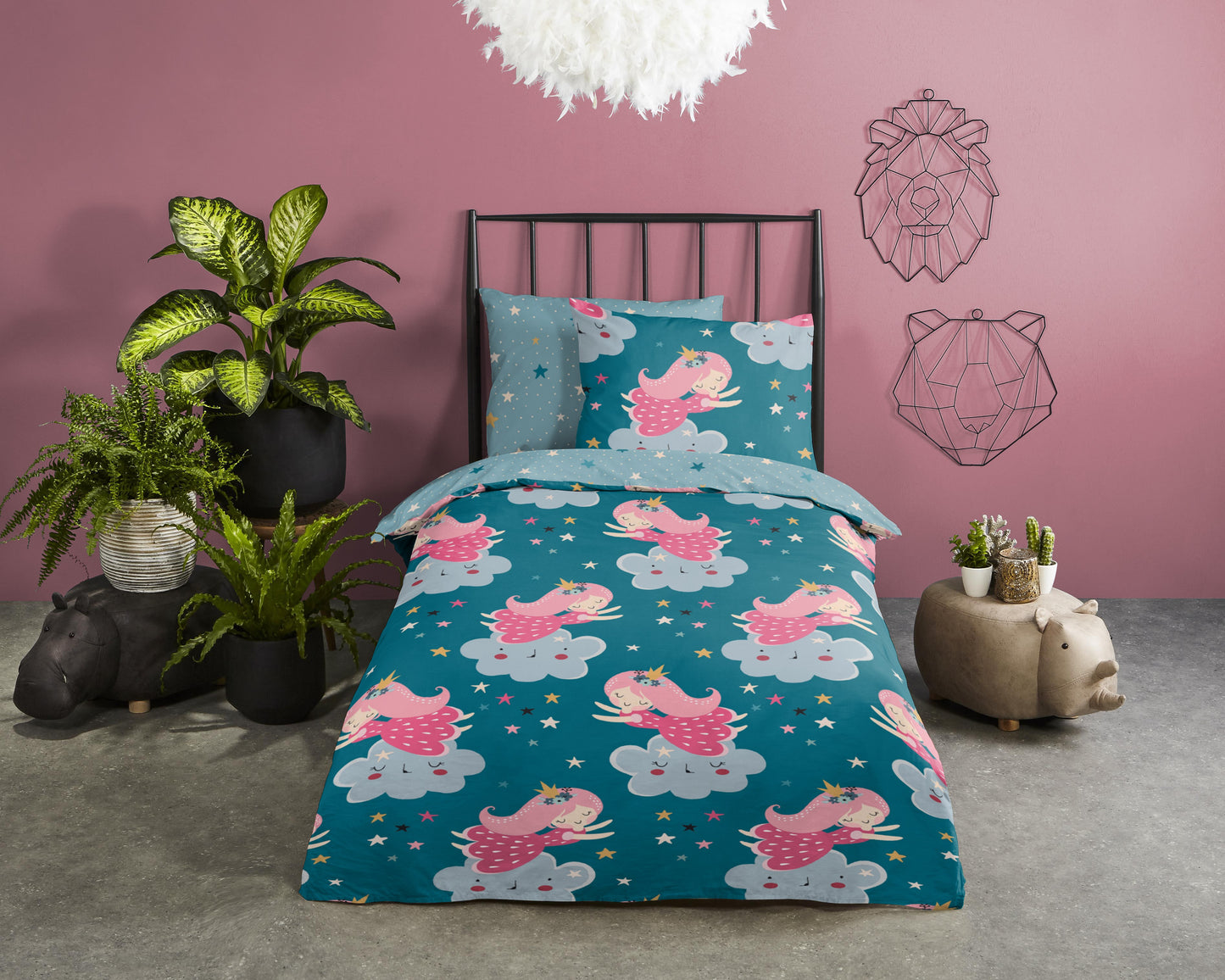Kinderdekbedovertrek Good Morning Princesse - 1 persoons 140Ã—200/220 cm