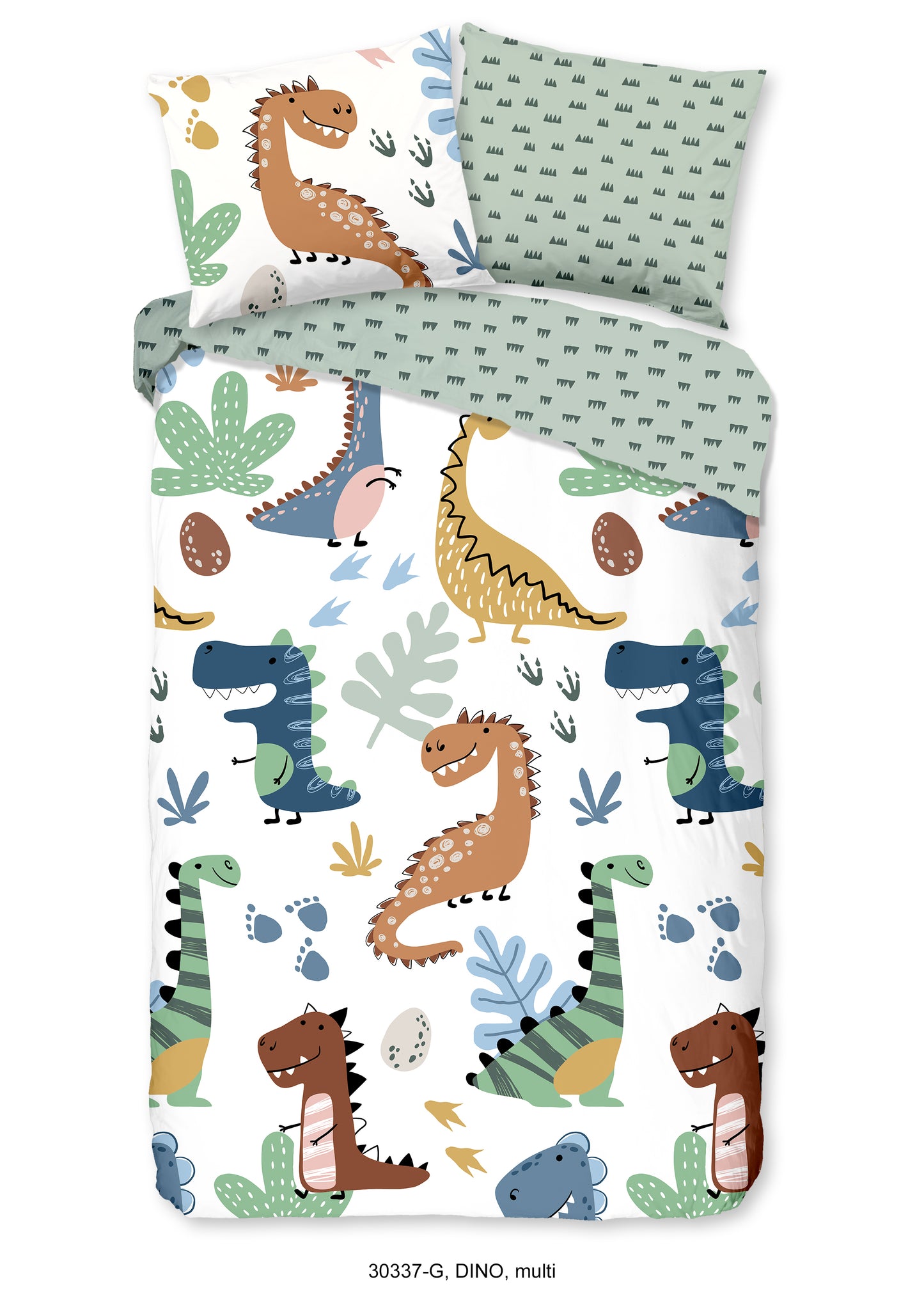 Kinderdekbedovertrek Good Morning Dino - 1 persoons 140Ã—200/220 cm