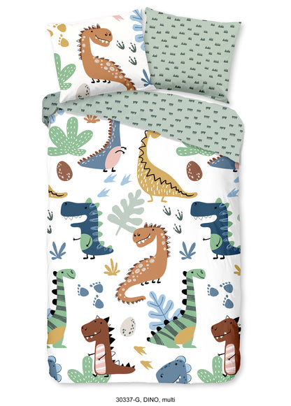 Kinderdekbedovertrek Good Morning Dino - 1 persoons 140Ã—200/220 cm