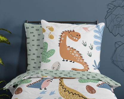 Kinderdekbedovertrek Good Morning Dino - Duitsland 135x200 + 1* 80x80 cm