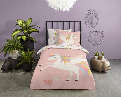 Kinderdekbedovertrek Good Morning Unicorn - 1 persoons 140Ã—200/220 cm