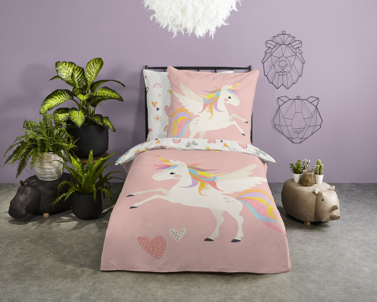 Kinderdekbedovertrek Good Morning Unicorn - Duitsland 135x200 + 1* 80x80 cm