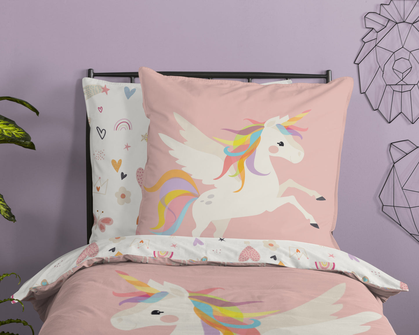 Kinderdekbedovertrek Good Morning Unicorn - Duitsland 135x200 + 1* 80x80 cm