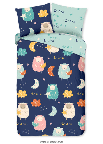 Kinderdekbedovertrek Good Morning Sheep - 1 persoons 140Ã—200/220 cm