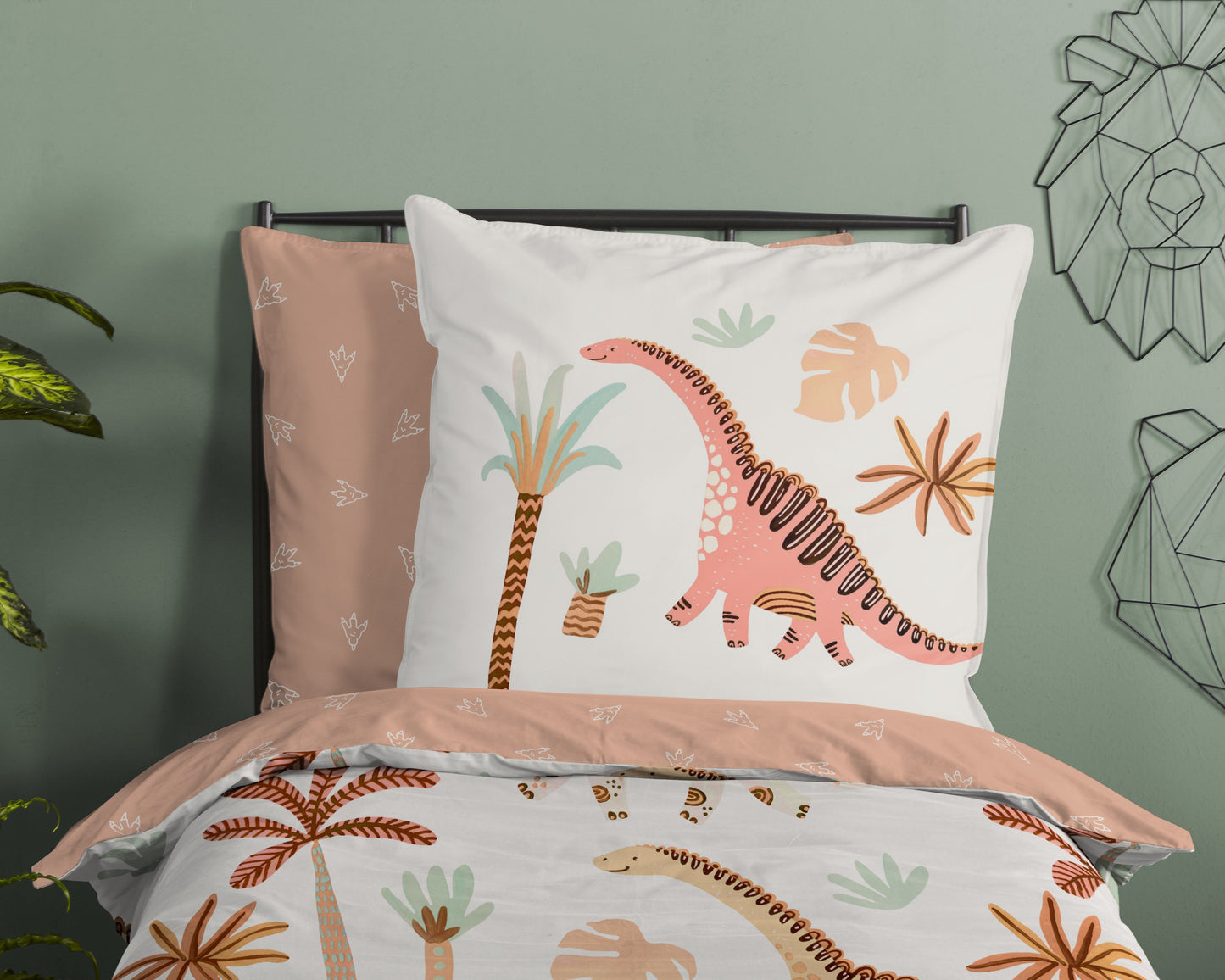 Kinderdekbedovertrek Good Morning Dino - Duitsland 135x200 + 1* 80x80 cm