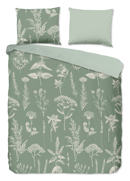 Dekbedovertrek Good Morning Flanel Herbs - Lits jumeaux XL 260x200/220 cm