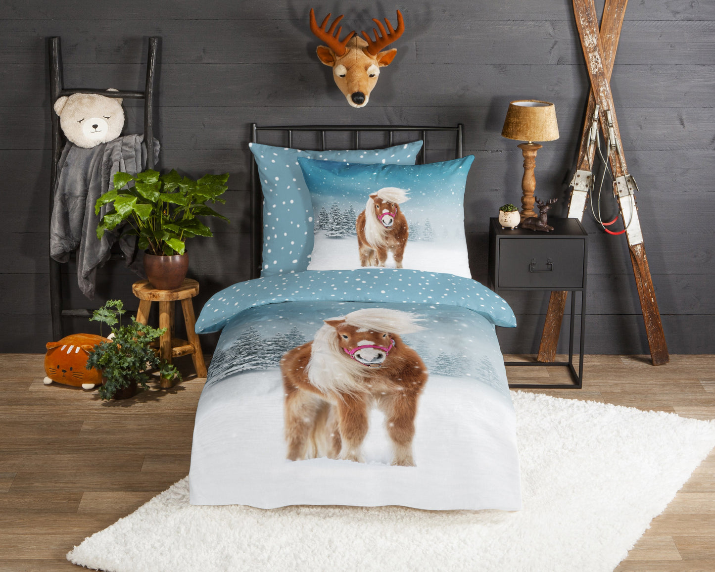 Kinderdekbedovertrek Good Morning Flanel Sweet - Duitsland 135x200 + 1* 80x80 cm