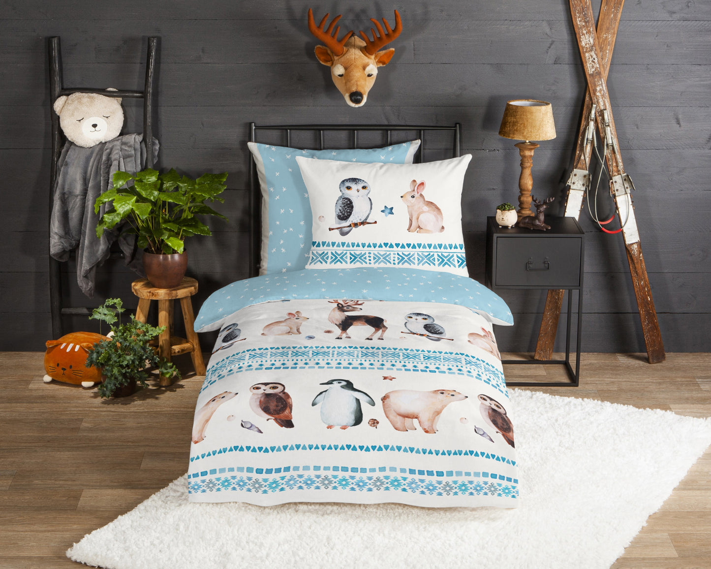 Kinderdekbedovertrek Good Morning Flanel Freezing - Duitsland 135x200 + 1* 80x80 cm