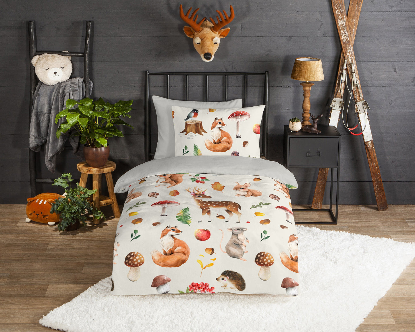 Kinderdekbedovertrek Good Morning Flanel Autumn - 1 persoons 140Ã—200/220 cm