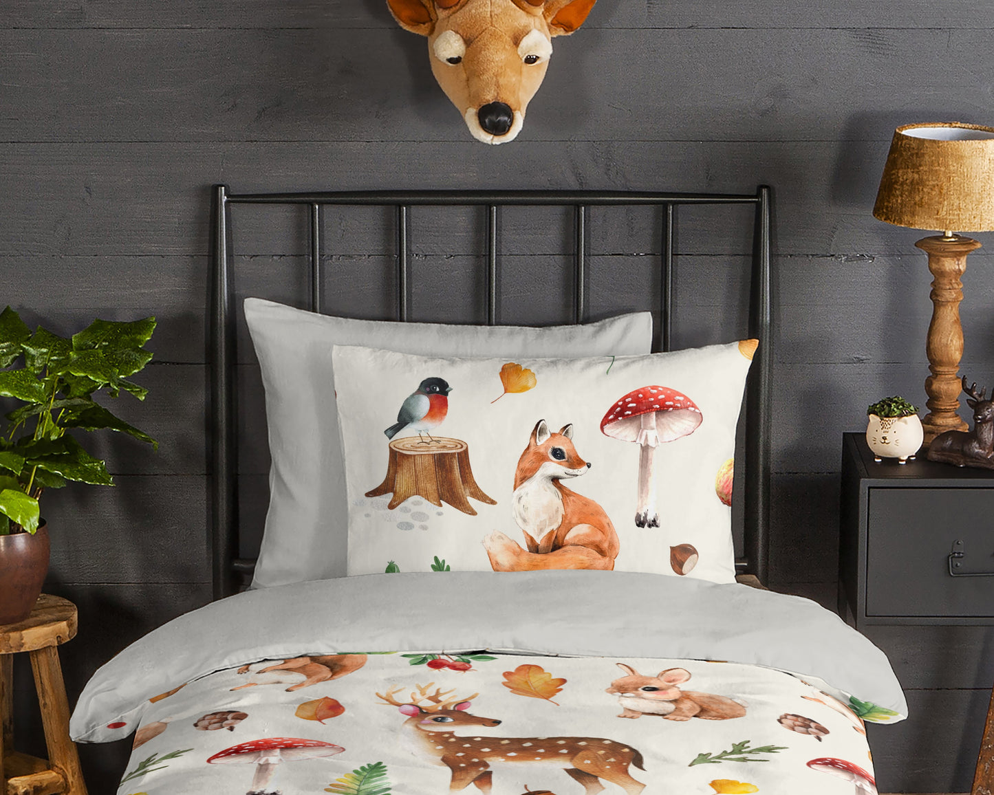Kinderdekbedovertrek Good Morning Flanel Autumn - 1 persoons 140Ã—200/220 cm