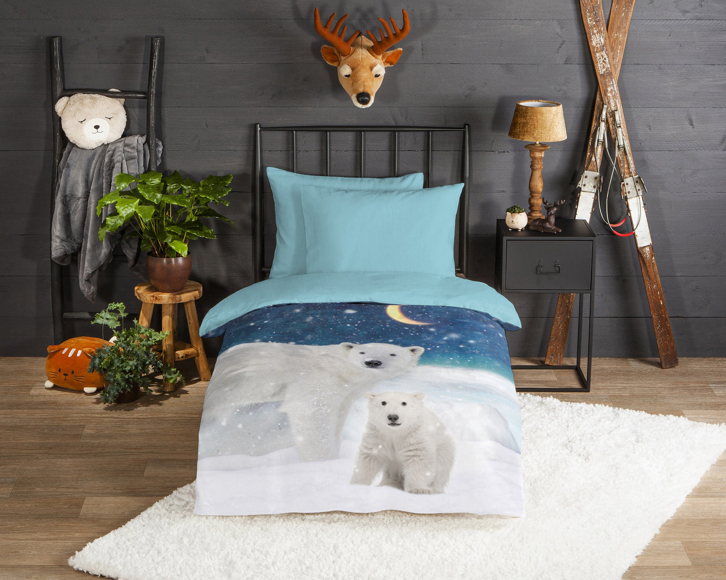 Kinderdekbedovertrek Good Morning Flanel Polar - Oostenrijk 140x200 + 1* 70x90 cm
