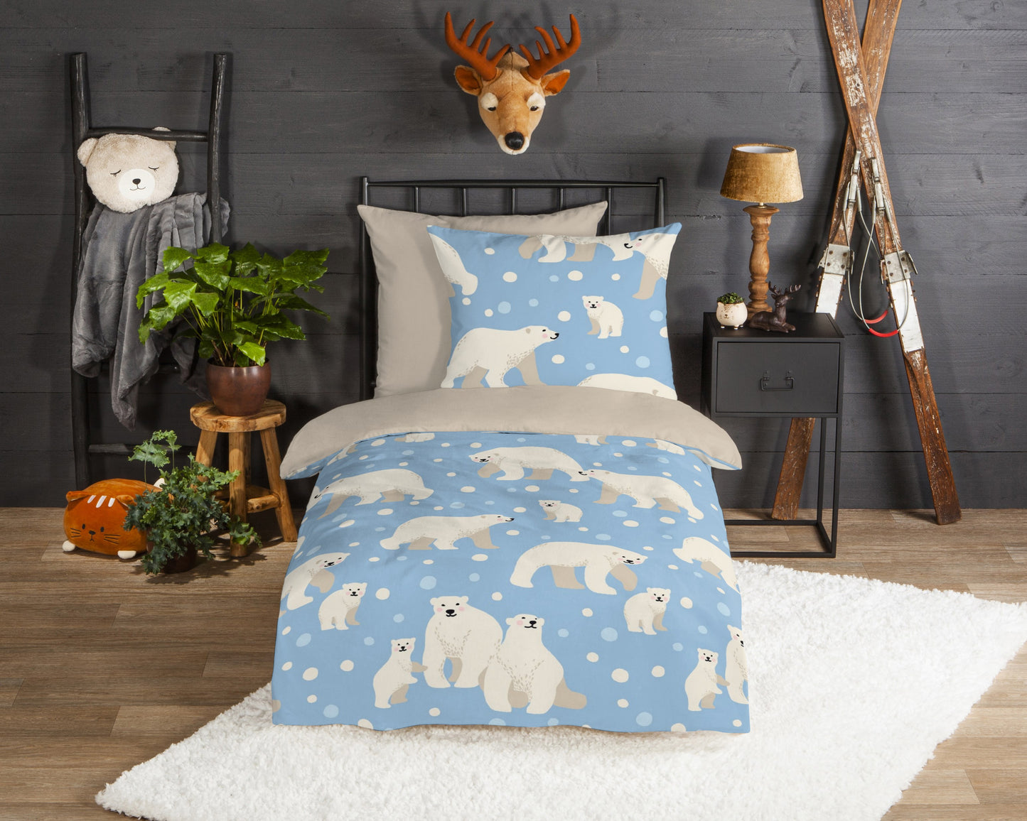 Kinderdekbedovertrek Good Morning Flanel Polar Bear