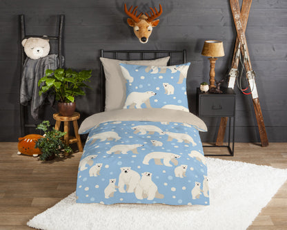 Kinderdekbedovertrek Good Morning Flanel Polar Bear