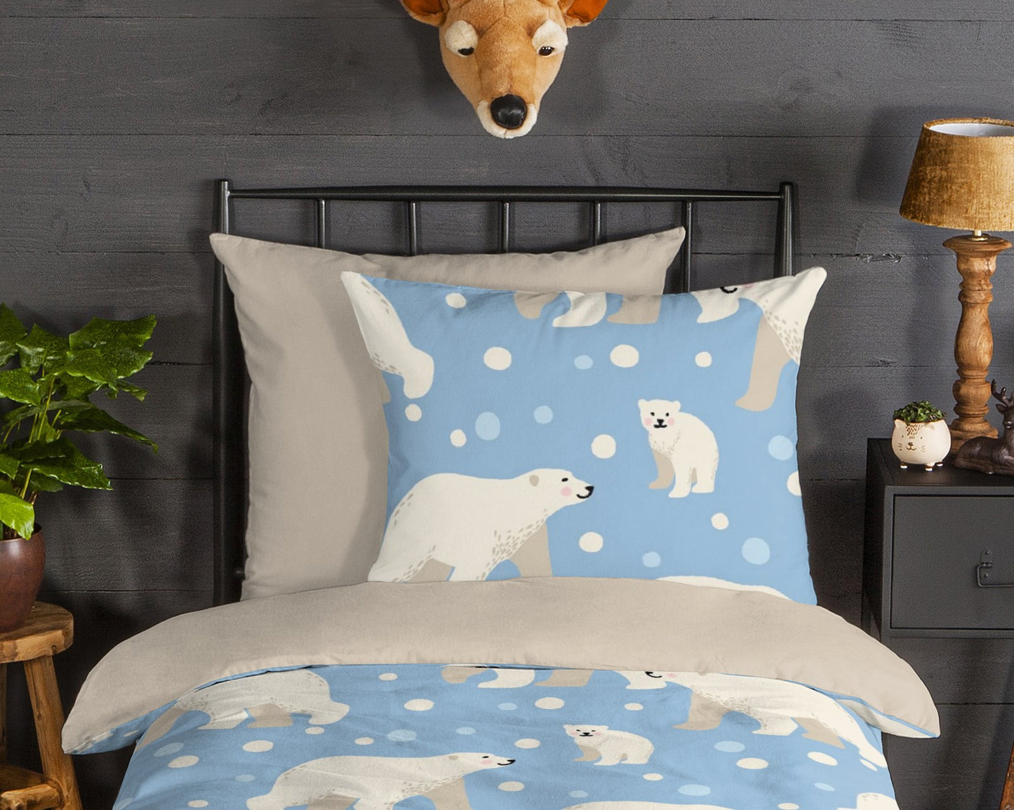 Kinderdekbedovertrek Good Morning Flanel Polar Bear