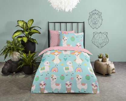 Kinderdekbedovertrek Good Morning Lamalife - 1 persoons 140Ã—200/220 cm