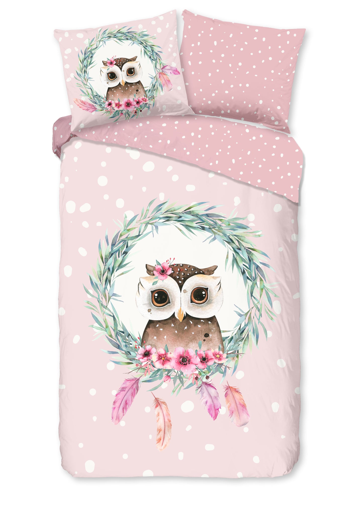 Kinderdekbedovertrek Good Morning Owli - 1 persoons 140Ã—200/220 cm