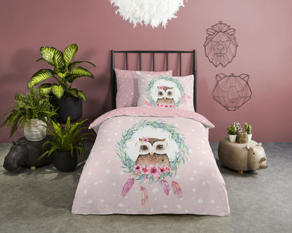 Kinderdekbedovertrek Good Morning Owli - 1 persoons 140Ã—200/220 cm