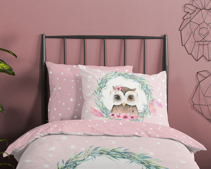 Kinderdekbedovertrek Good Morning Owli - 1 persoons 140Ã—200/220 cm