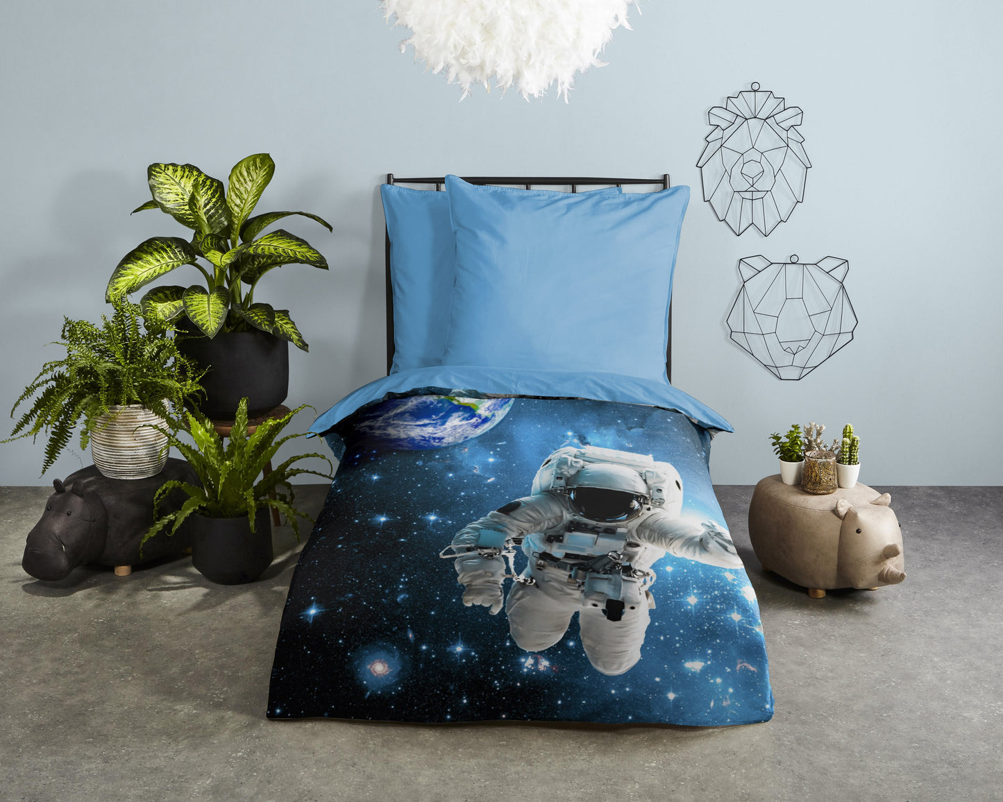 Kinderdekbedovertrek Good Morning Astronaut - Oostenrijk 140x200 + 1* 70x90 cm