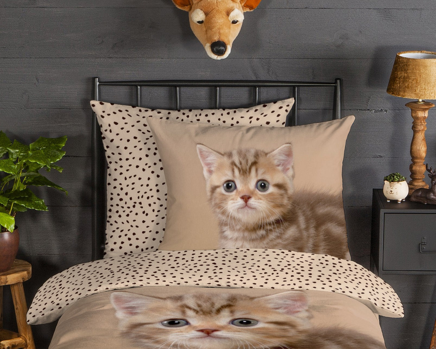 Kinderdekbedovertrek Good Morning Flanel Kitty