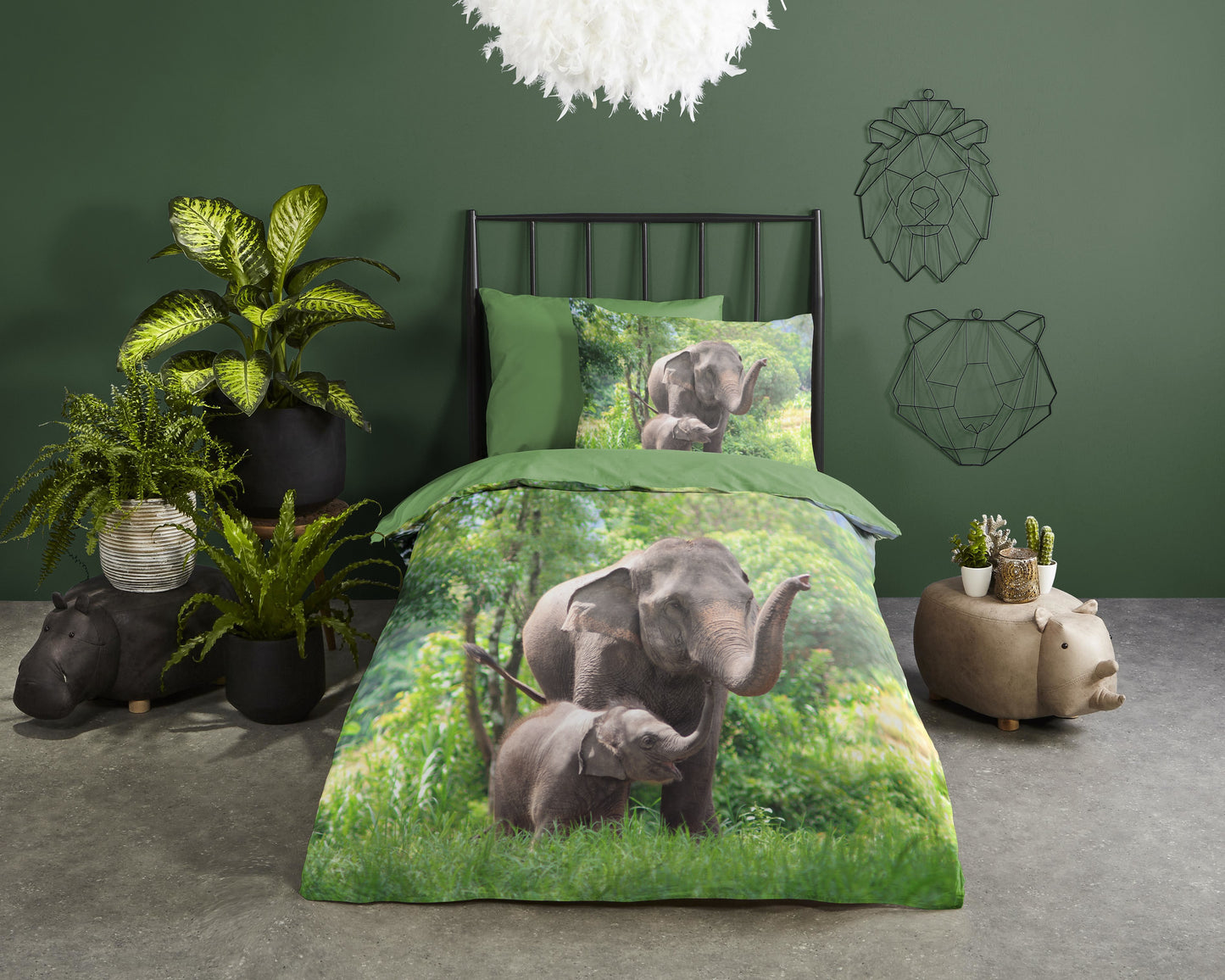 Kinderdekbedovertrek Good Morning Elephants - 1 persoons 140Ã—200/220 cm