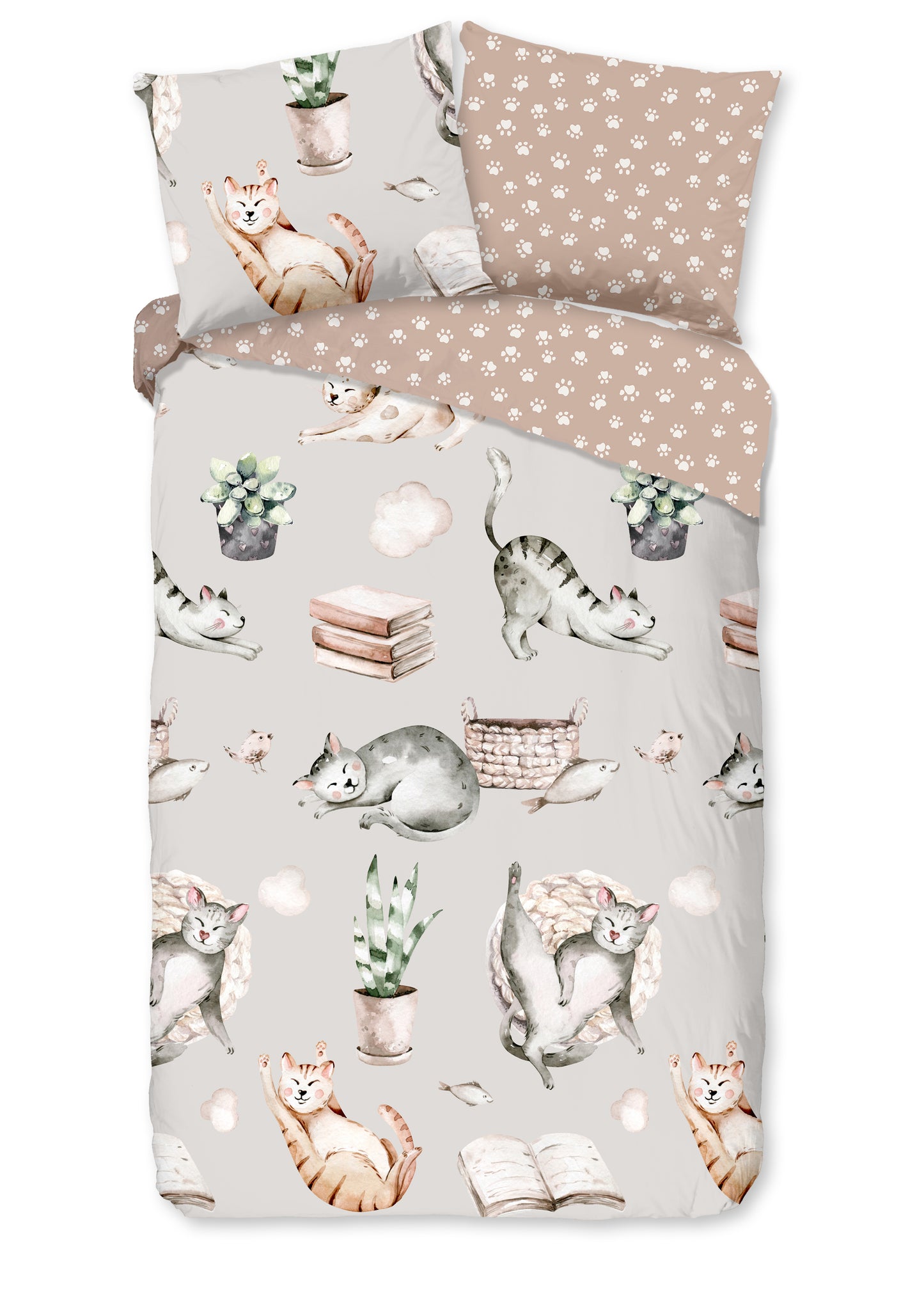 Kinderdekbedovertrek Good Morning Catlife - 1 persoons 140Ã—200/220 cm