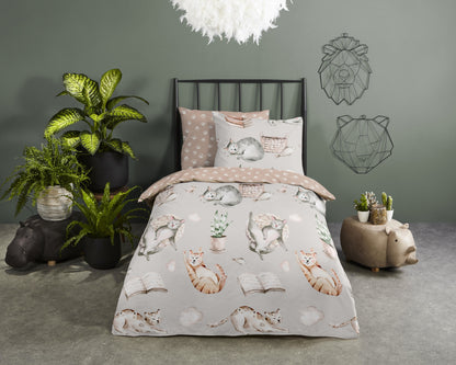 Kinderdekbedovertrek Good Morning Catlife - 1 persoons 140Ã—200/220 cm