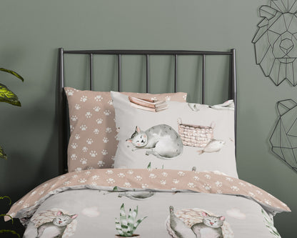 Kinderdekbedovertrek Good Morning Catlife - 1 persoons 140Ã—200/220 cm