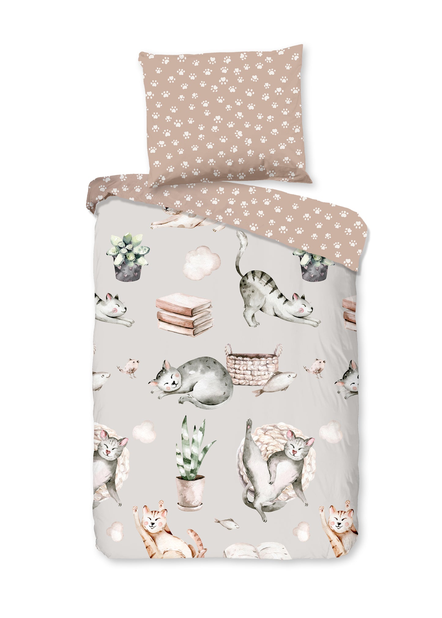 Kinderdekbedovertrek Good Morning Catlife - Peuter 120x150 cm