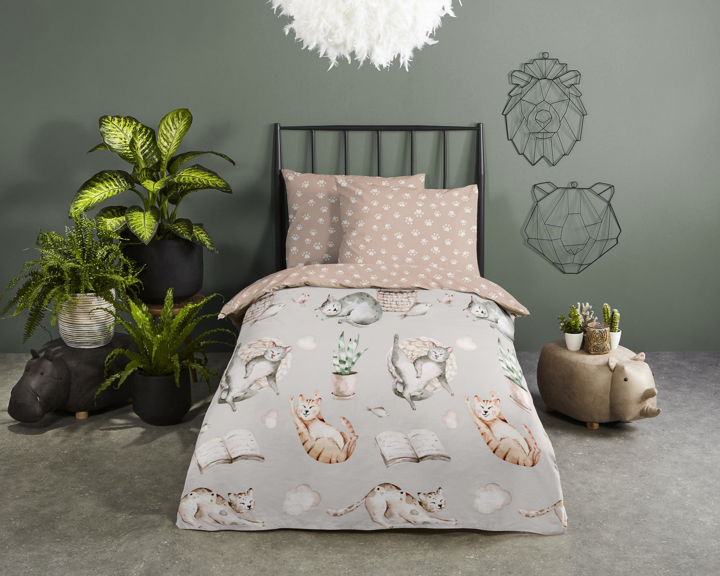 Kinderdekbedovertrek Good Morning Catlife - Peuter 120x150 cm