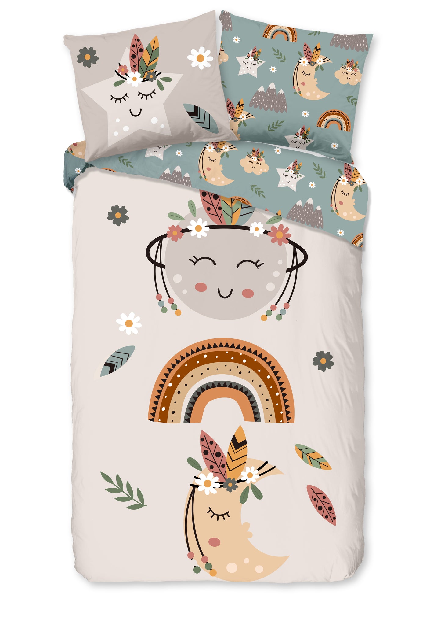 Kinderdekbedovertrek Pure microvezel Momo - 1 persoons 140Ã—200/220 cm