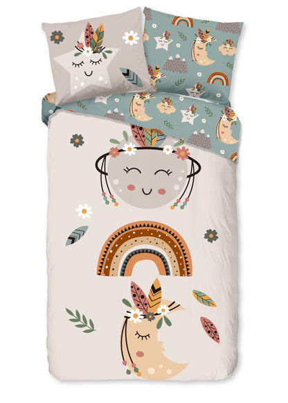 Kinderdekbedovertrek Pure microvezel Momo - 1 persoons 140Ã—200/220 cm
