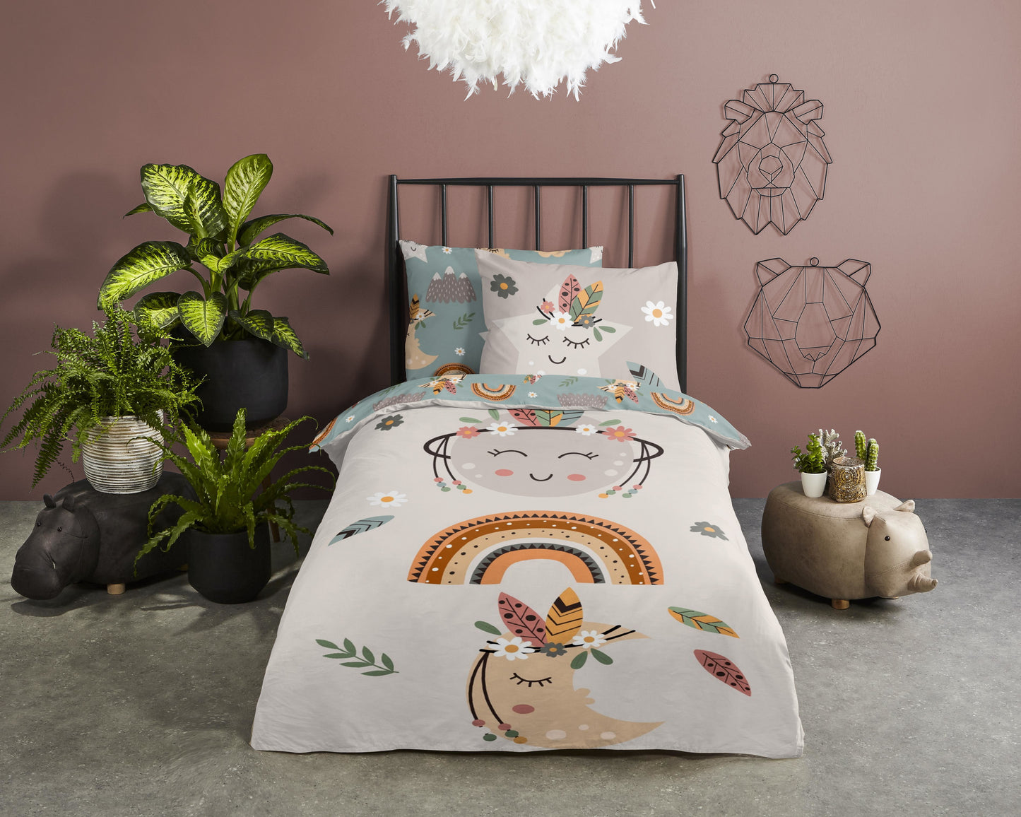 Kinderdekbedovertrek Pure microvezel Momo - 1 persoons 140Ã—200/220 cm