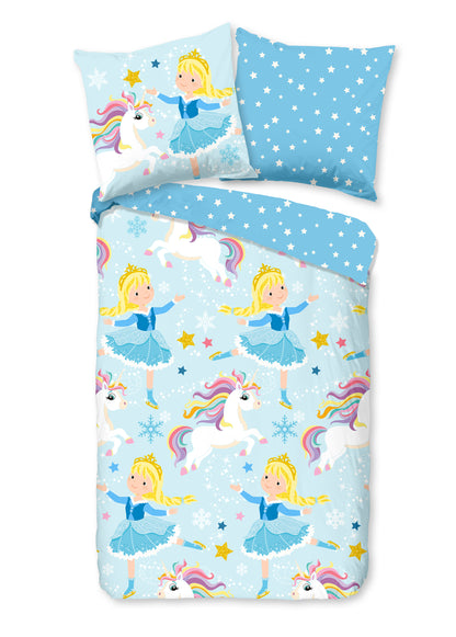 Kinderdekbedovertrek Good Morning Flanel Iceprincess - Duitsland 135x200 + 1* 80x80 cm