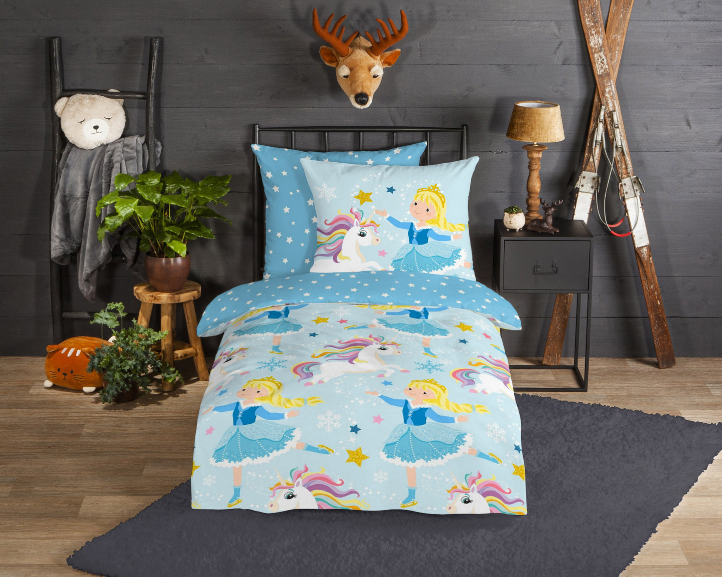 Kinderdekbedovertrek Good Morning Flanel Iceprincess - Duitsland 135x200 + 1* 80x80 cm