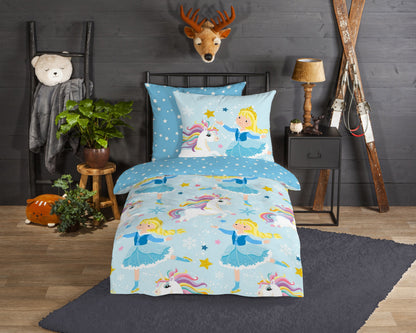 Kinderdekbedovertrek Good Morning Flanel Iceprincess - Duitsland 135x200 + 1* 80x80 cm