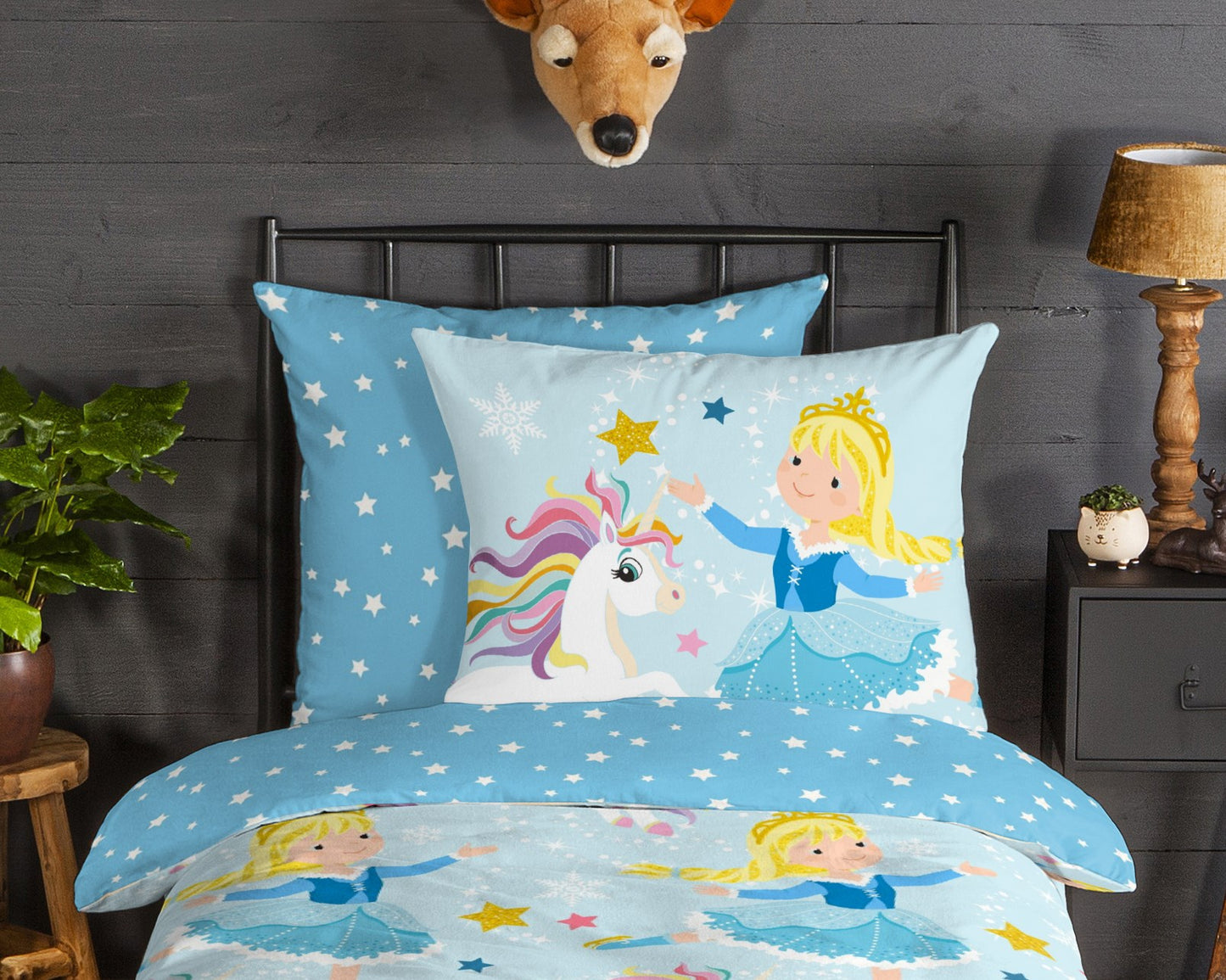 Kinderdekbedovertrek Good Morning Flanel Iceprincess - Duitsland 135x200 + 1* 80x80 cm