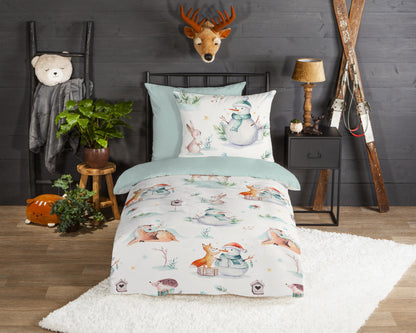 Kinderdekbedovertrek Good Morning Flanel Magicwinter - Duitsland 135x200 + 1* 80x80 cm