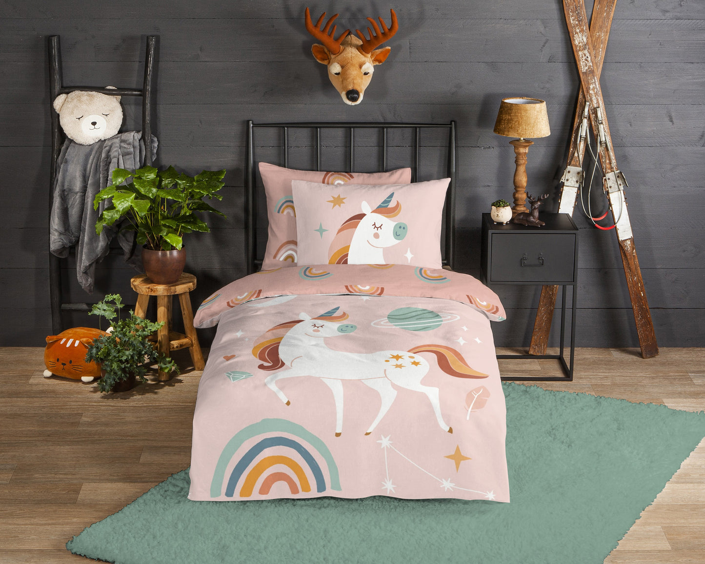 Kinderdekbedovertrek Good Morning Flanel Unidance - 1 persoons 140Ã—200/220 cm