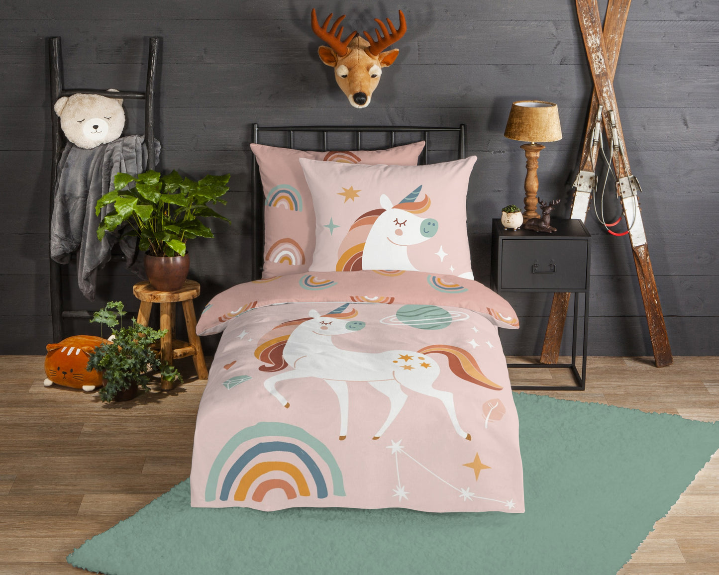 Kinderdekbedovertrek Good Morning Flanel Unidance - Duitsland 135x200 + 1* 80x80 cm